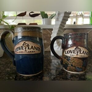 Loveland ski resort hand thrown mugs